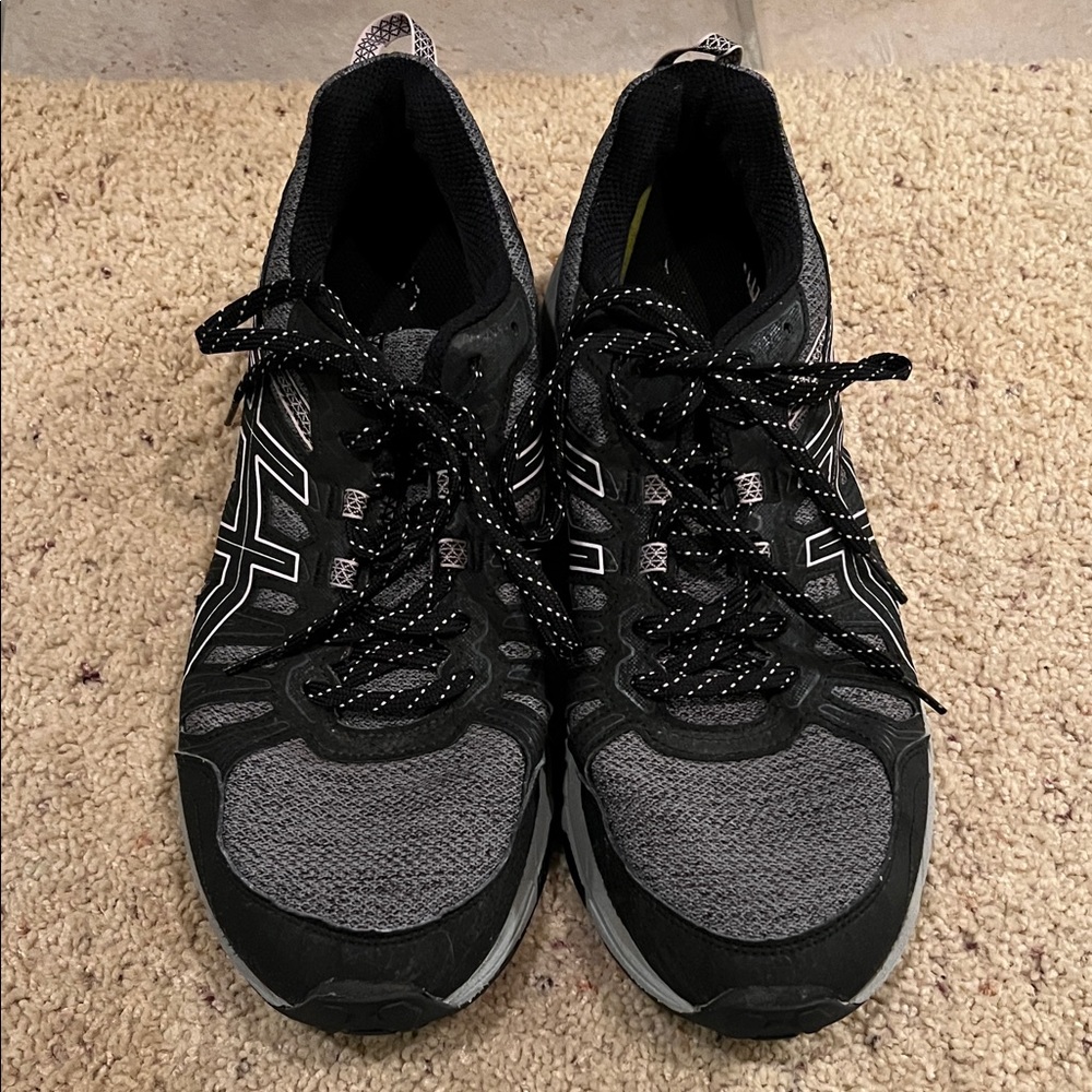 Asics Black and Gray Running Shoes